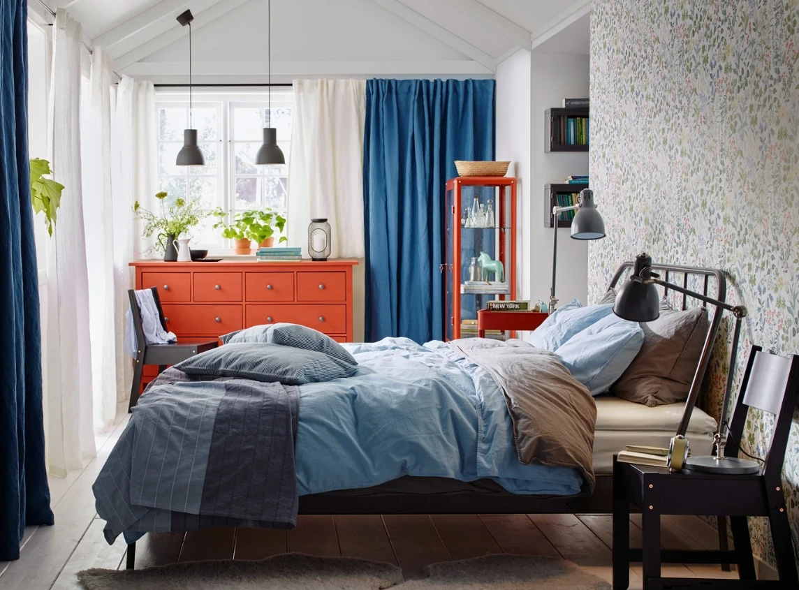 Grey metal IKEA bed frame (full/double) - photo 3