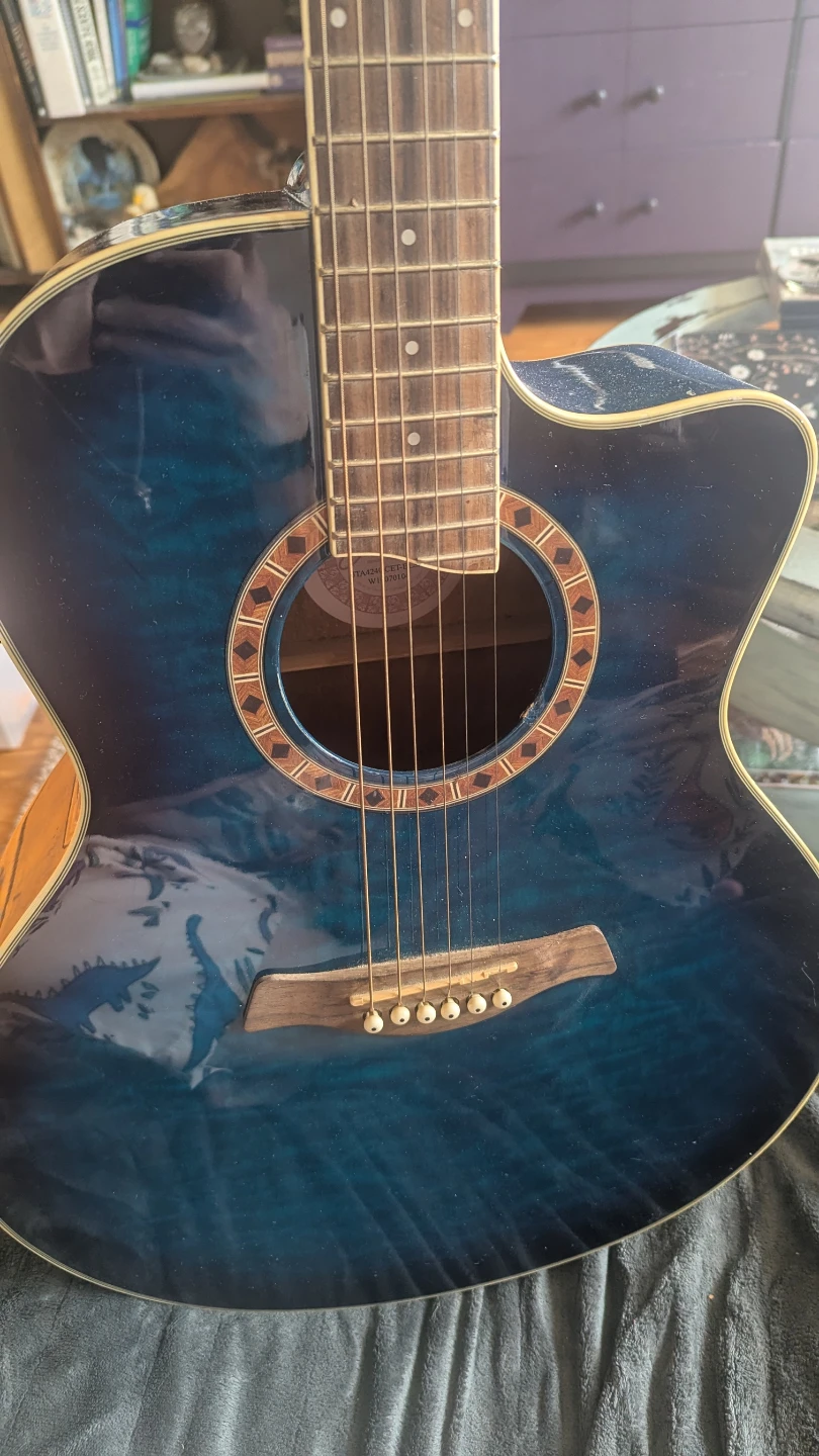 Jay Turser Acoustic Guitar - Sunburst Blue - photo 3