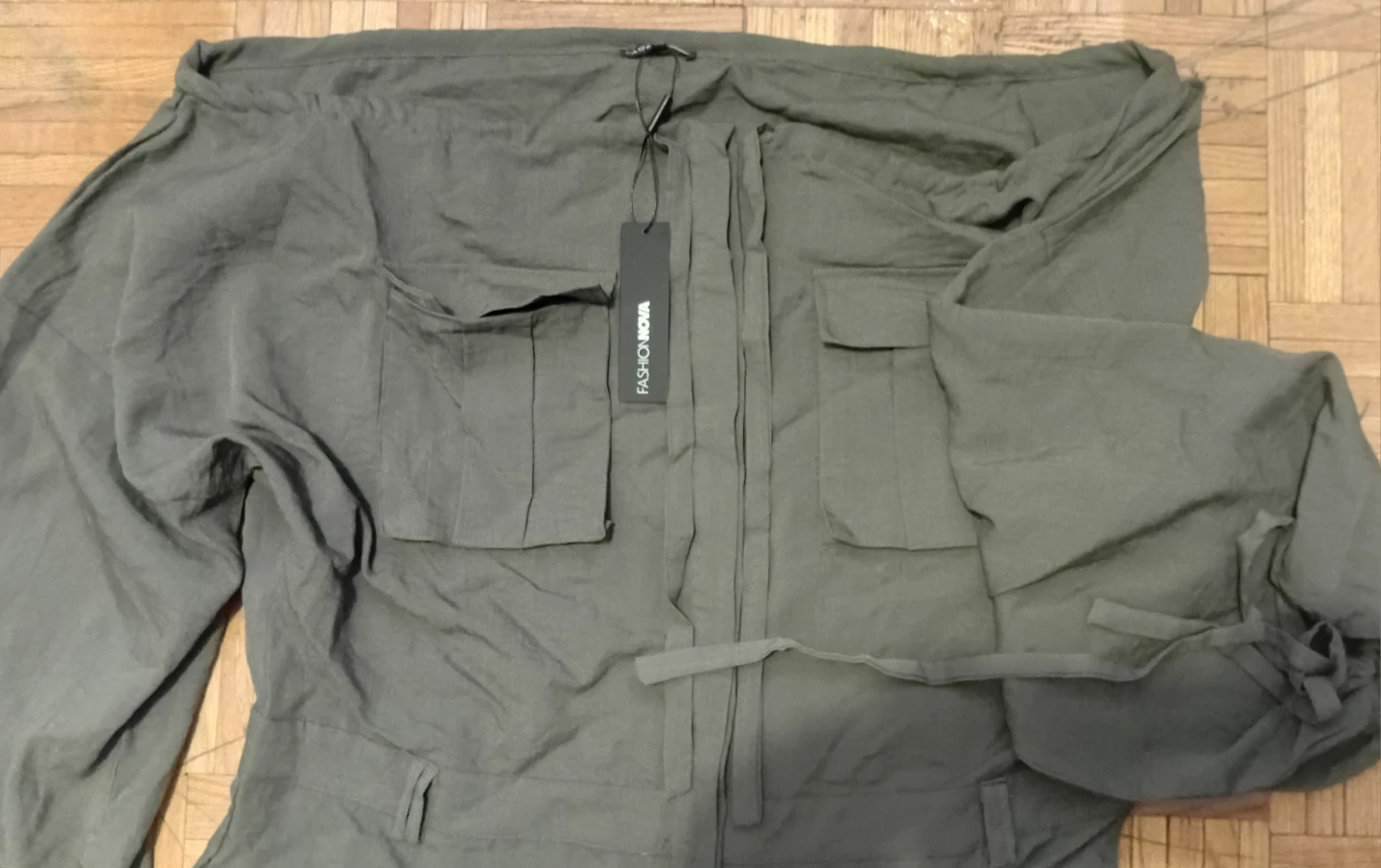 Fashion Nova Olive Green Utility Romper - photo 4