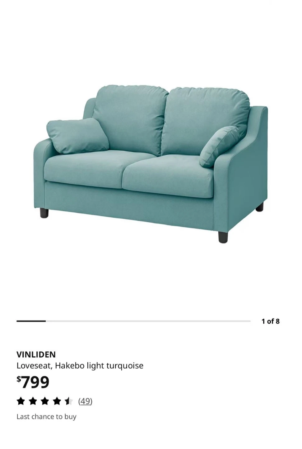 IKEA VINDEN Loveseat Sofa - photo 3