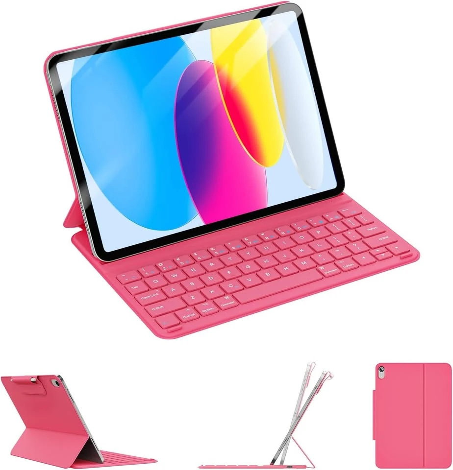 Hot Pink Keyboard Case for iPad 11th Gen (A16)