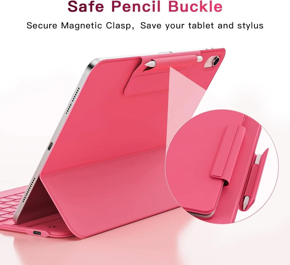 Hot Pink Keyboard Case for iPad 11th Gen (A16) - photo 3
