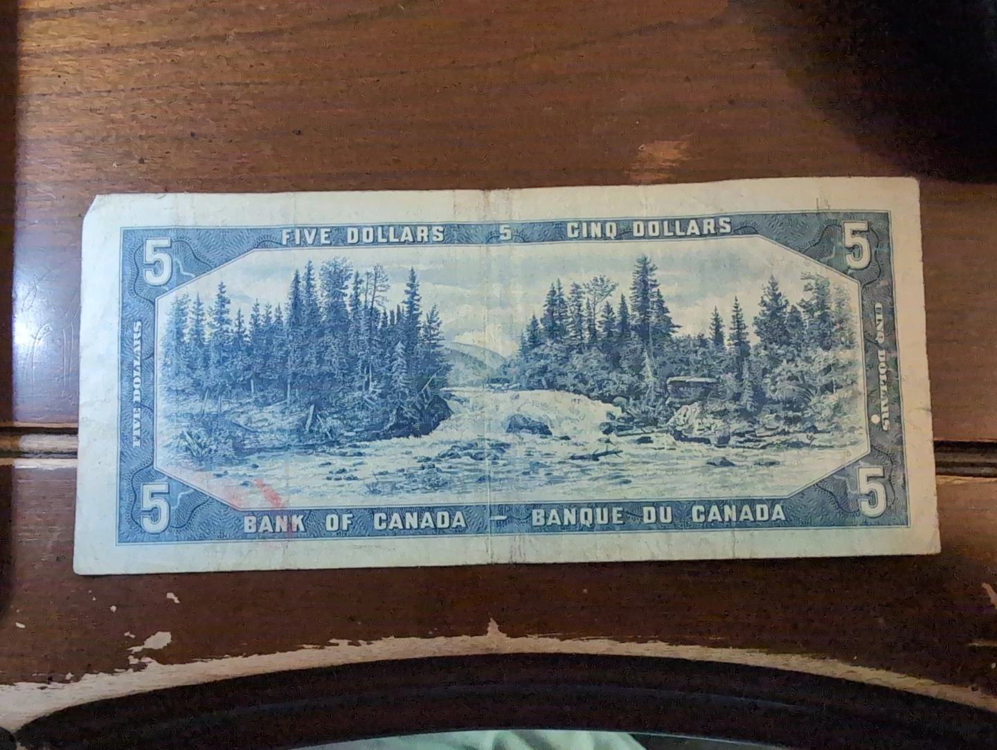 Canada 5 Dollar Banknote 1954 Devils Face - photo 2