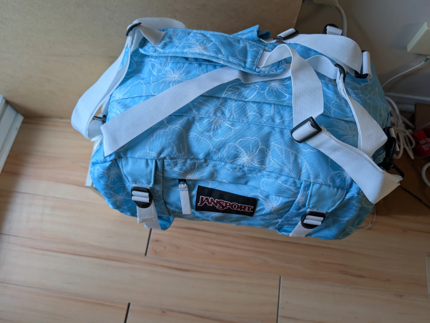 Jansport Blue Floral Duffel Bag - photo 4