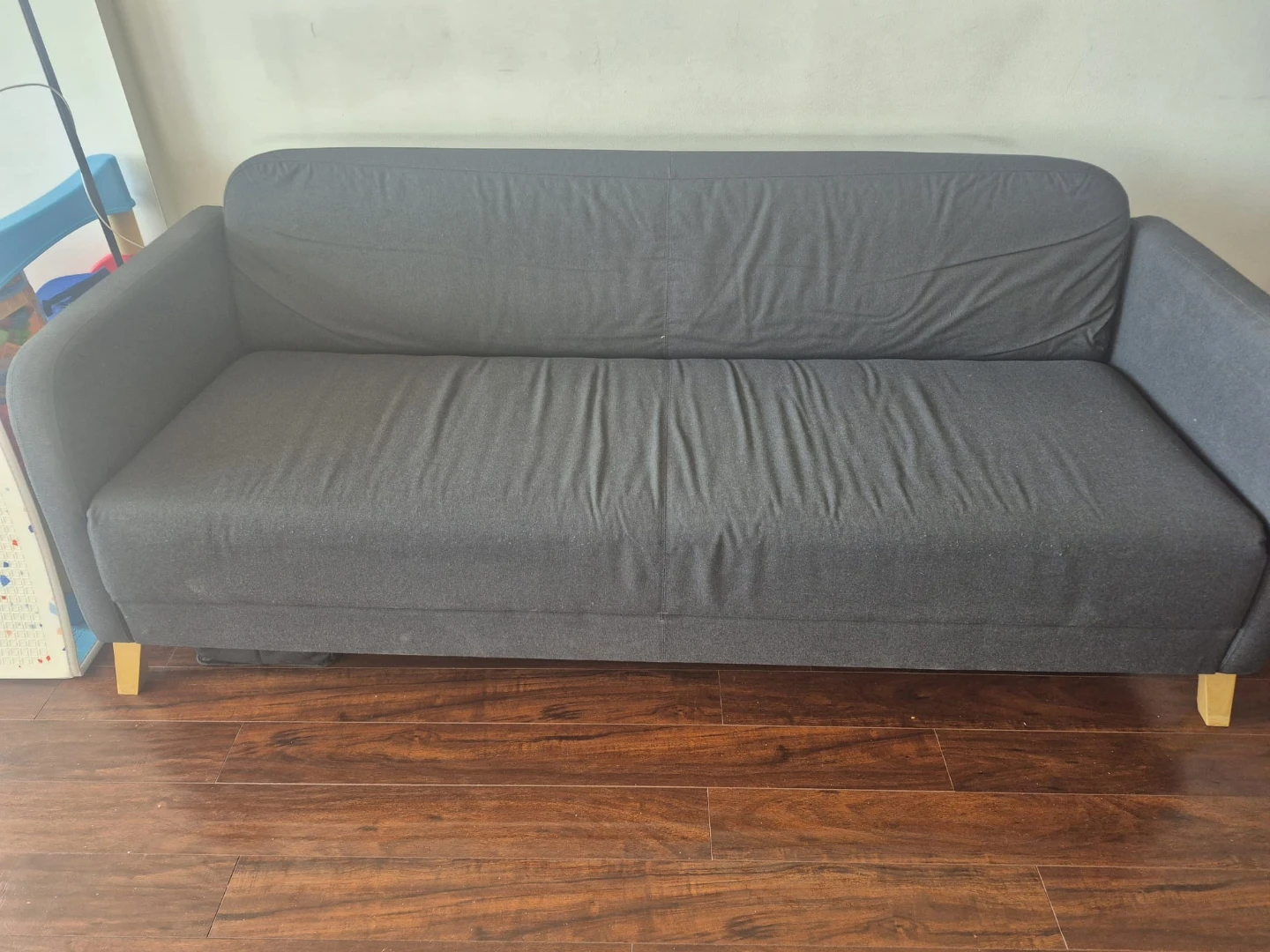 Dark Grey Sofa with Wooden Legs