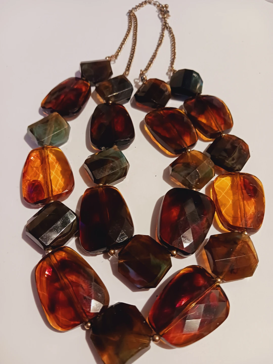 Beautiful Amber Lucite Statement Necklace - photo 2