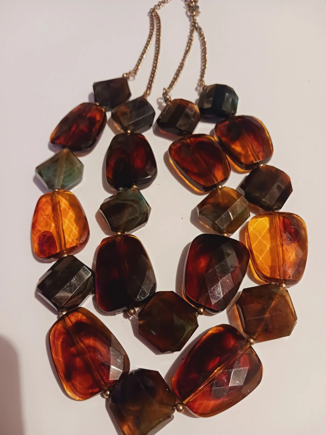 Beautiful Amber Lucite Statement Necklace - photo 3