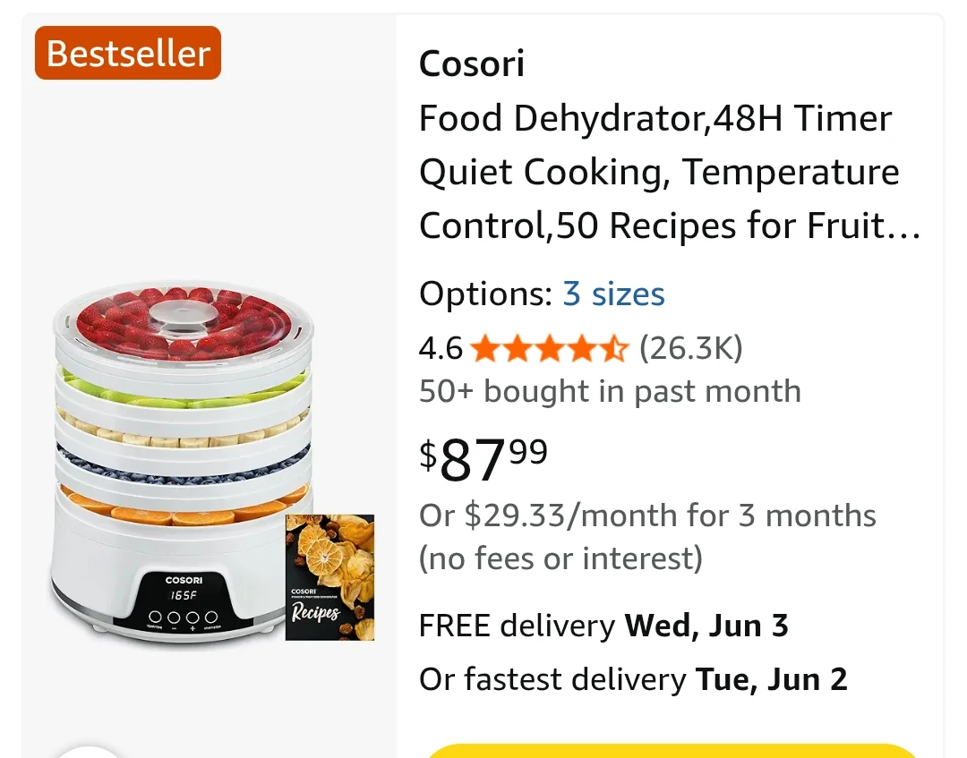 Cosori Food Dehydrator
