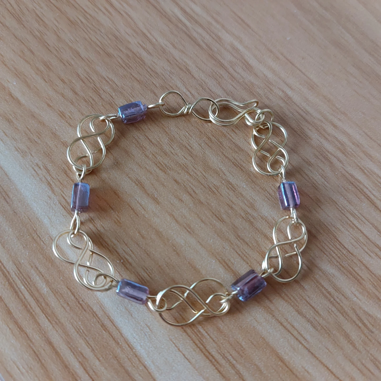 Handmade Gold Wire Infinity Bracelet