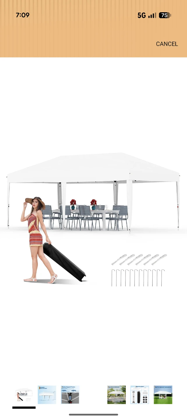 White Canopy Tent - 10 x 20 FT