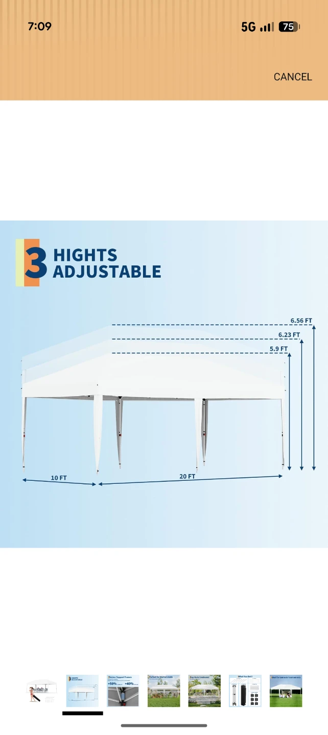 White Canopy Tent - 10 x 20 FT - photo 2