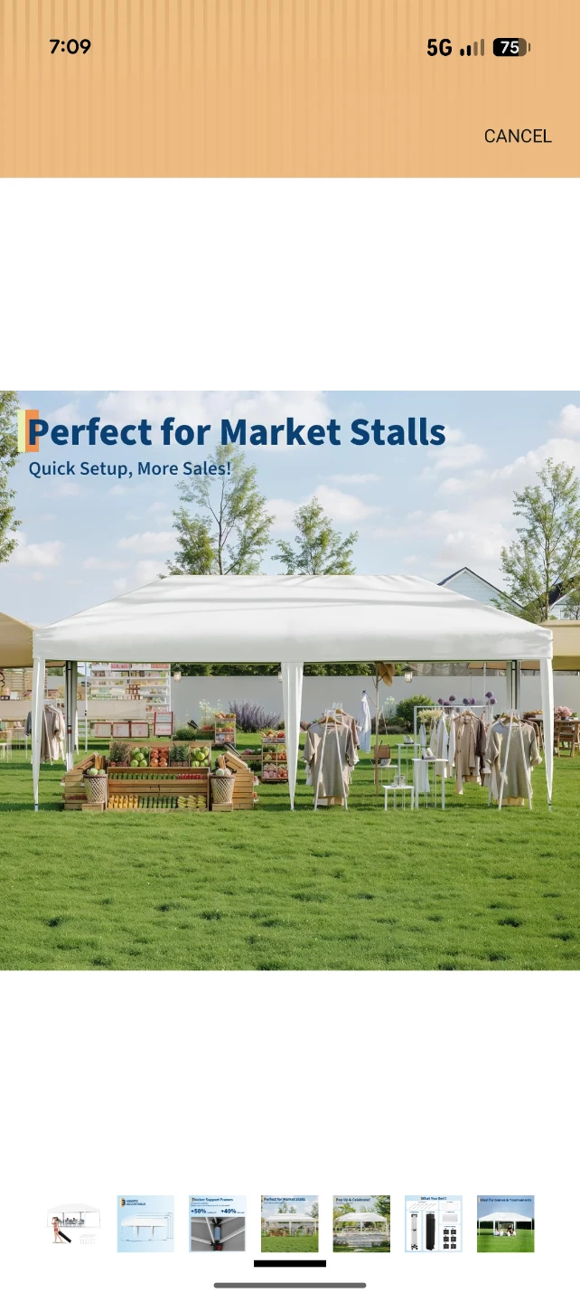 White Canopy Tent - 10 x 20 FT - photo 4