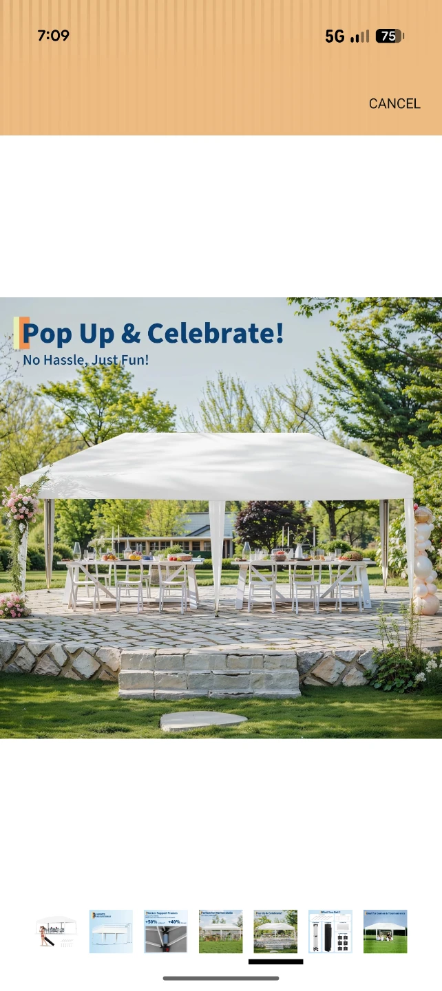 White Canopy Tent - 10 x 20 FT - photo 5
