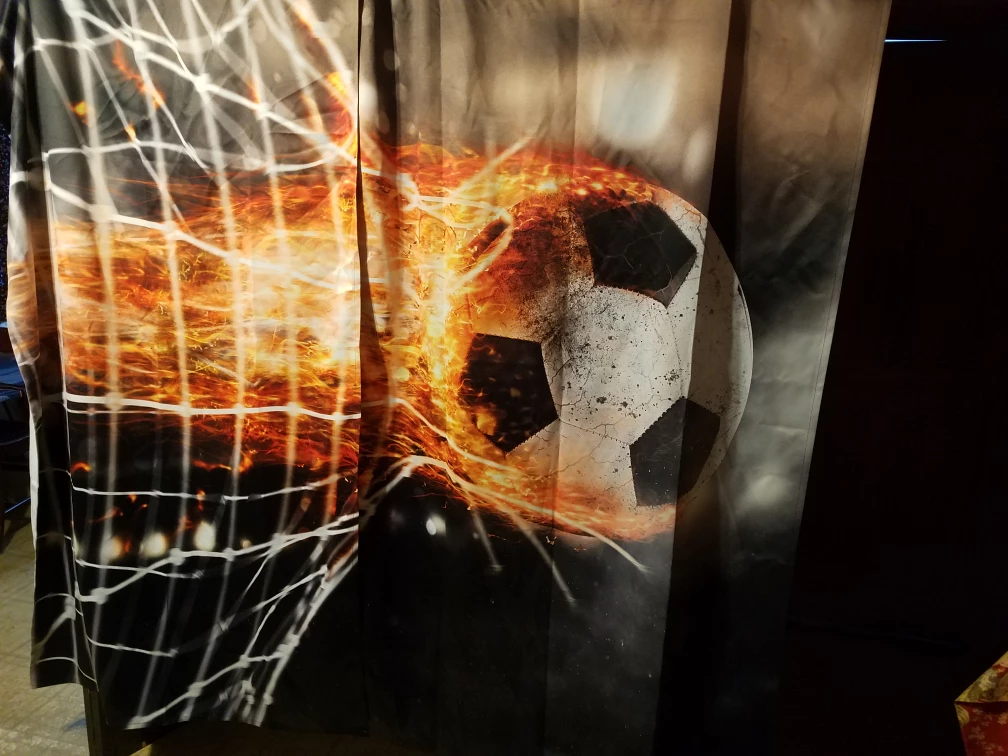 Flaming Soccer Ball Curtain