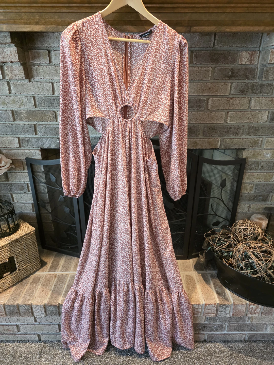 Mittoshop Floral Print Cutout Maxi Dress Size L - photo 2