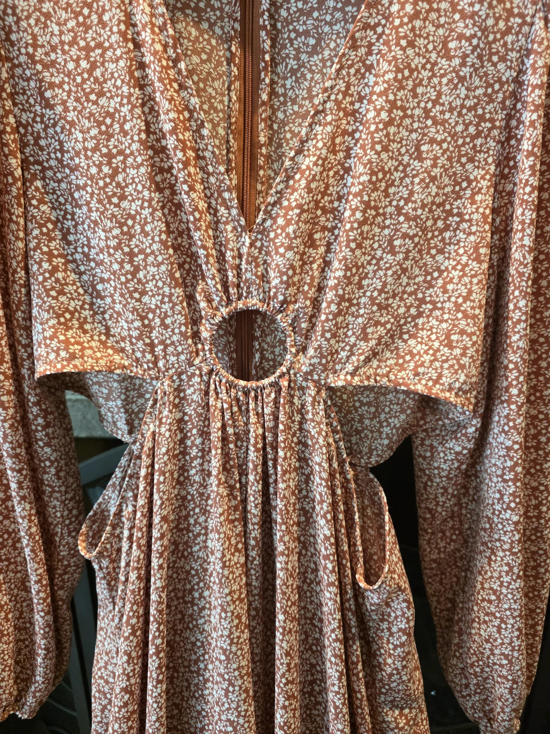 Mittoshop Floral Print Cutout Maxi Dress Size L - photo 3