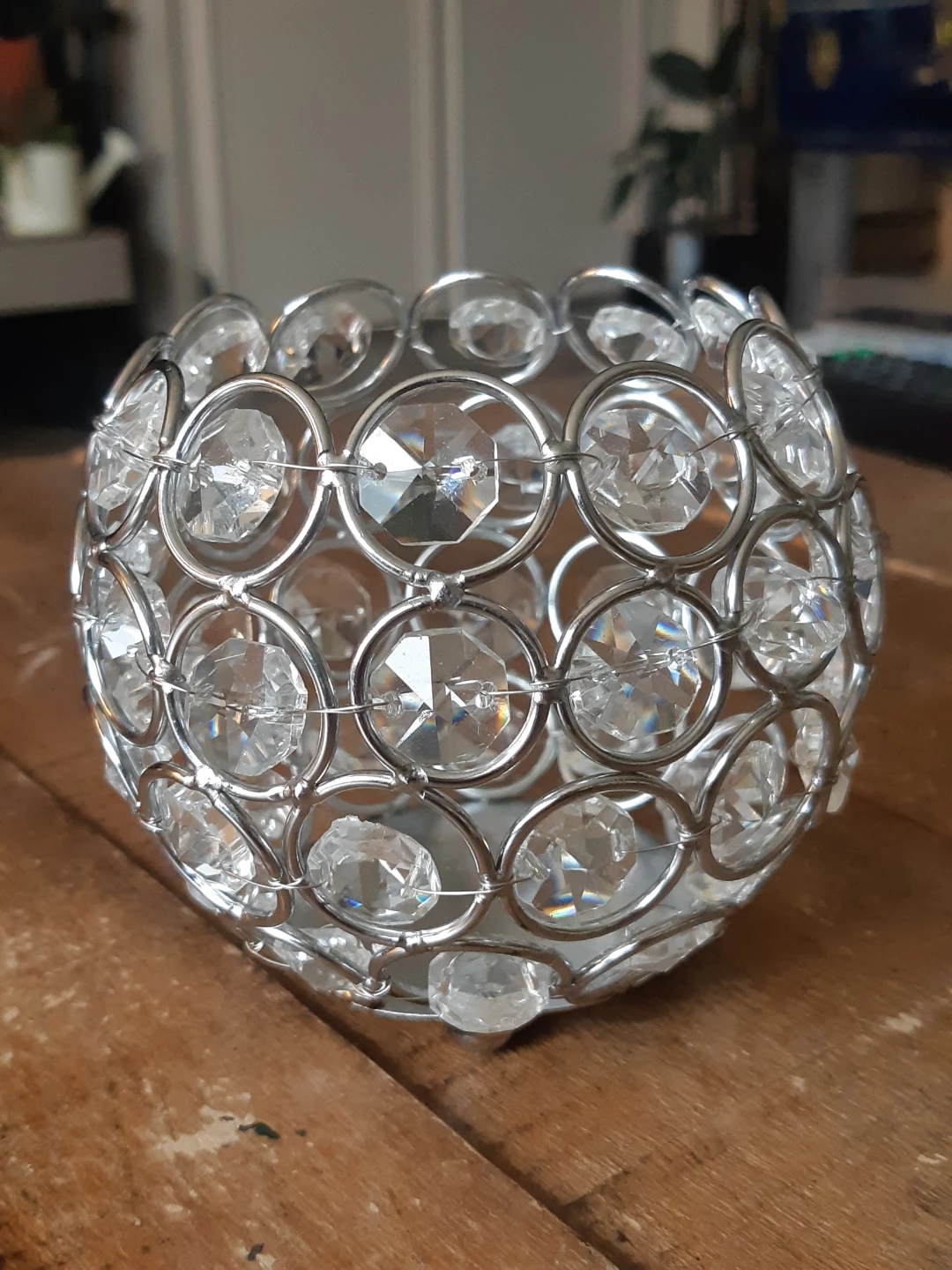 Sparkly Crystal Bowl Votive Candleholder