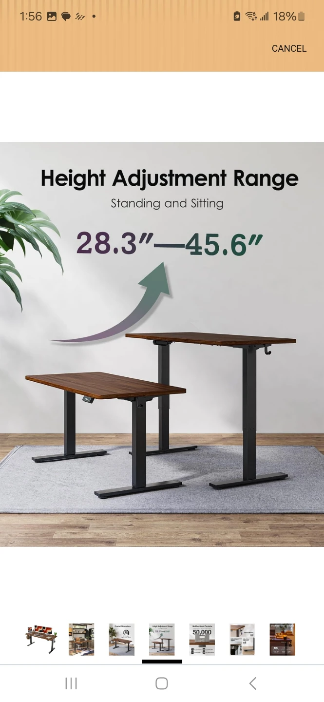 Adjustable Standing Desk with Rustic Wood Top - photo 2