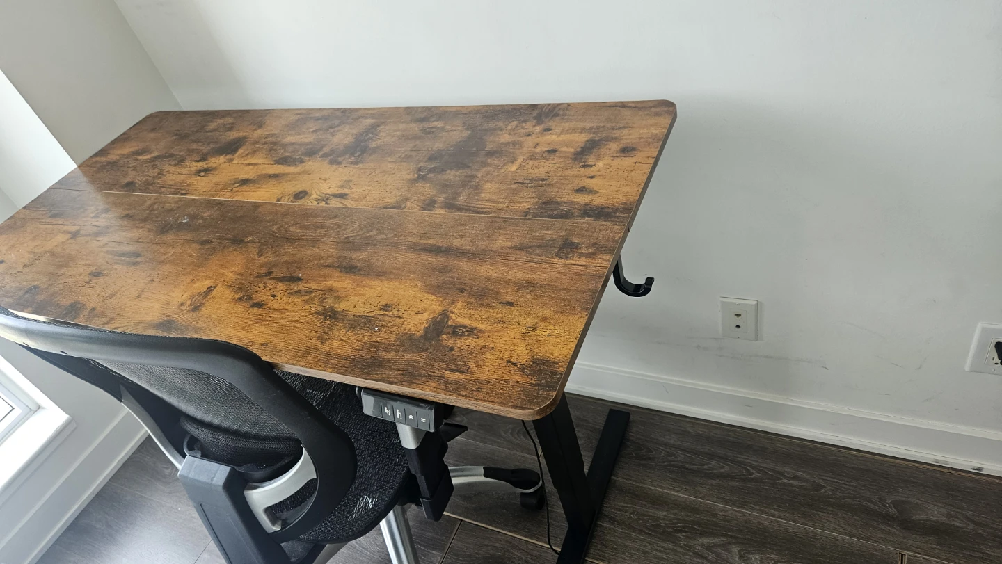 Adjustable Standing Desk with Rustic Wood Top - photo 5
