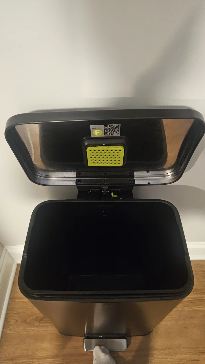 Matte Black Stainless Steel Kitchen Step Trash Can - photo 5
