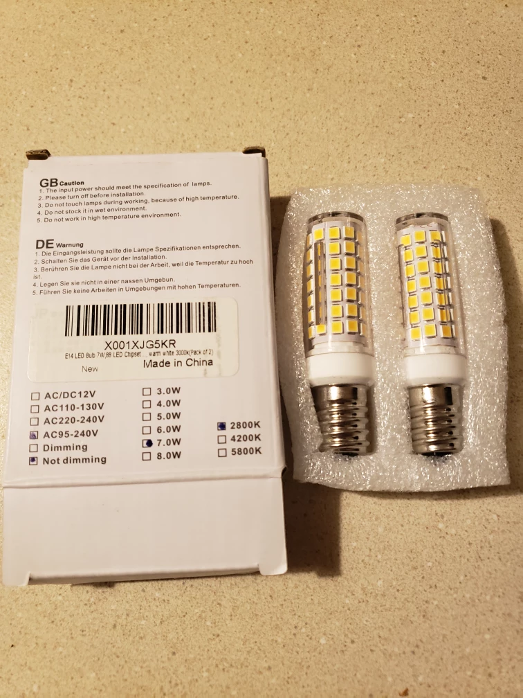 2x LED Mini Bulb E14 Base 7W Chip - photo 2