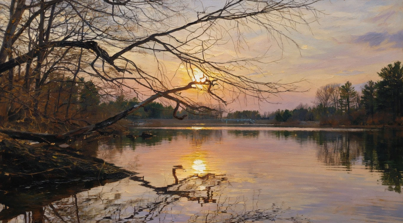 Oil Painting - Lighthouse Sunset - photo 2
