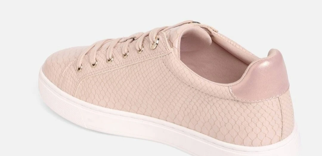 Women's Pink Snake Print Sneakers - photo 2