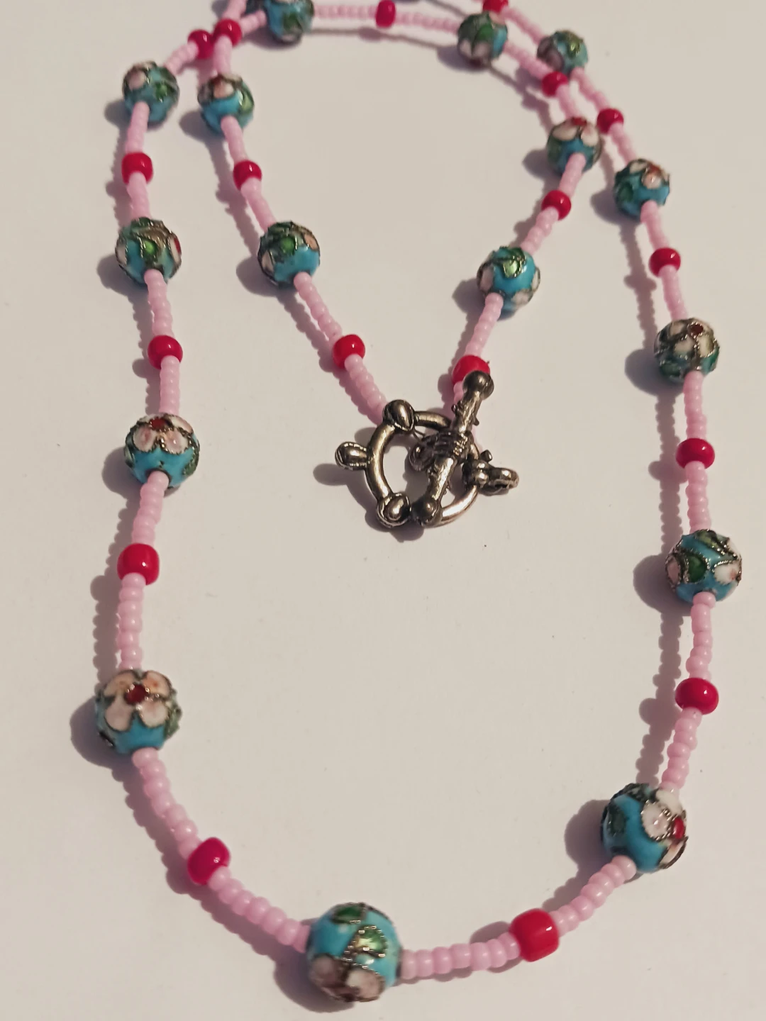 Cute Pink Beaded Necklace with Toggle Clasp - photo 4