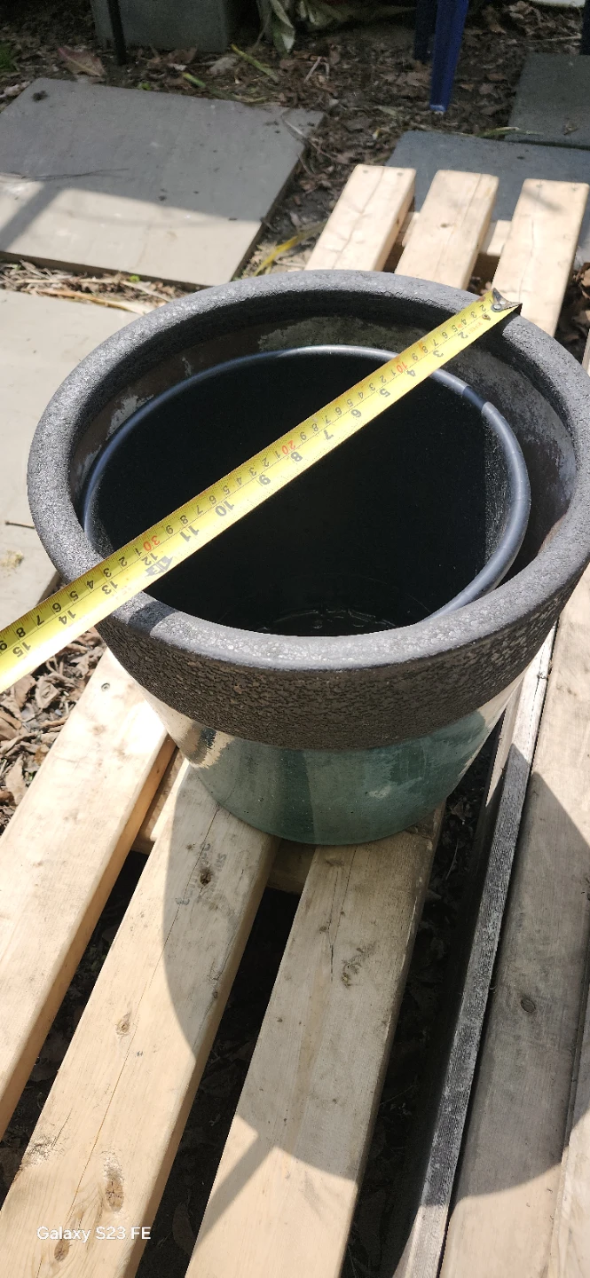 Large Teal and Black Textured Planter Pot - photo 3