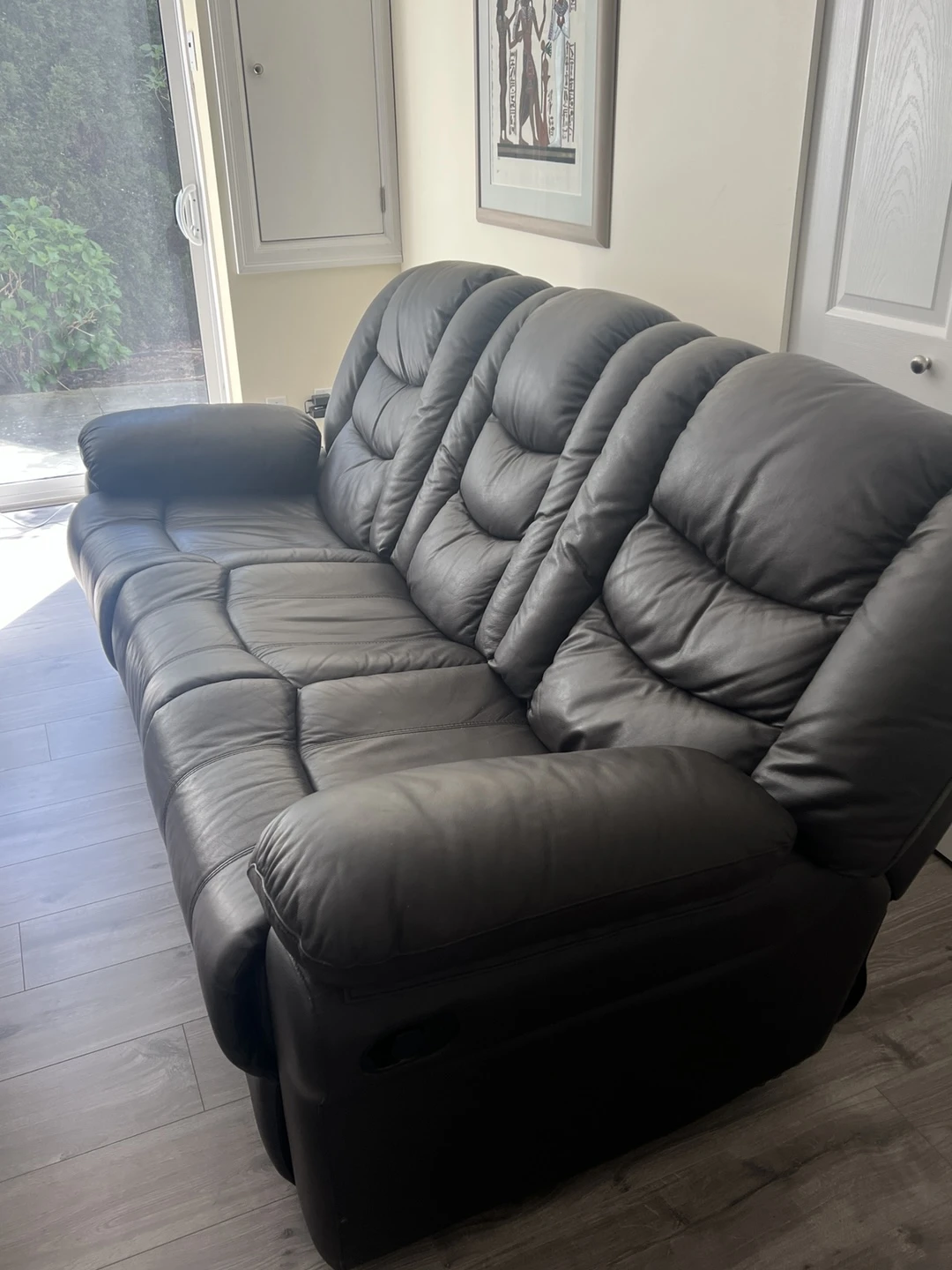 Brown Leather Recliner Sofa - photo 3