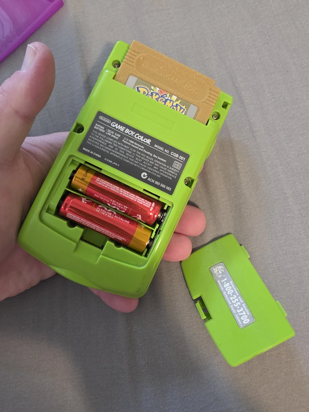 Nintendo Game Boy Color (Lime Green) with Pokemon Game - photo 3