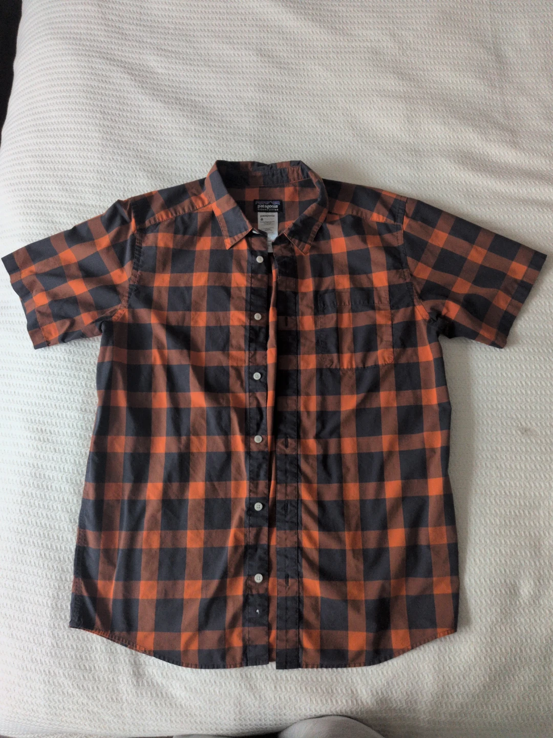 Patagonia Organic Cotton Plaid Short Sleeve Shirt Men's L