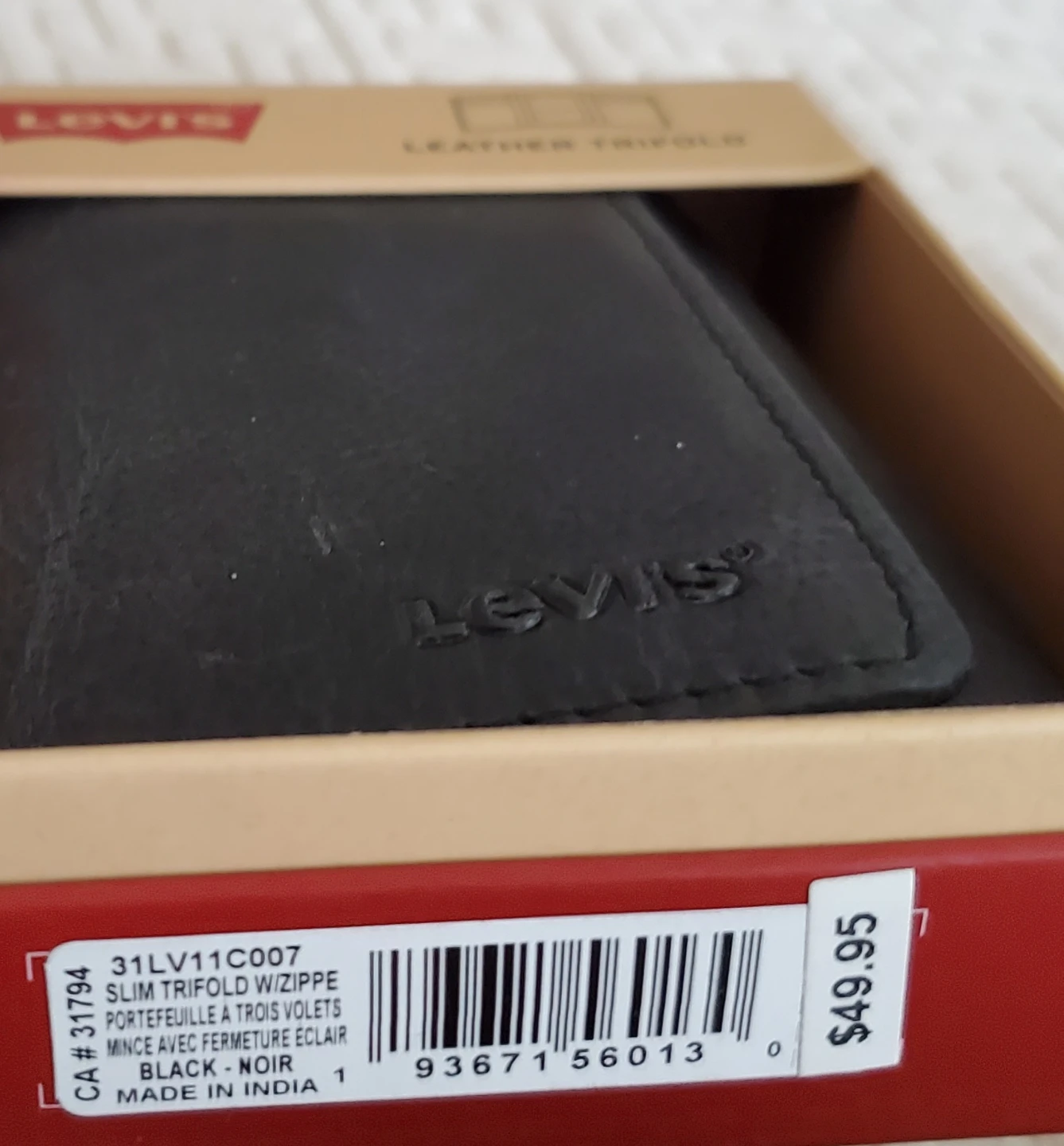 Levi's Black Leather Trifold Wallet - photo 4