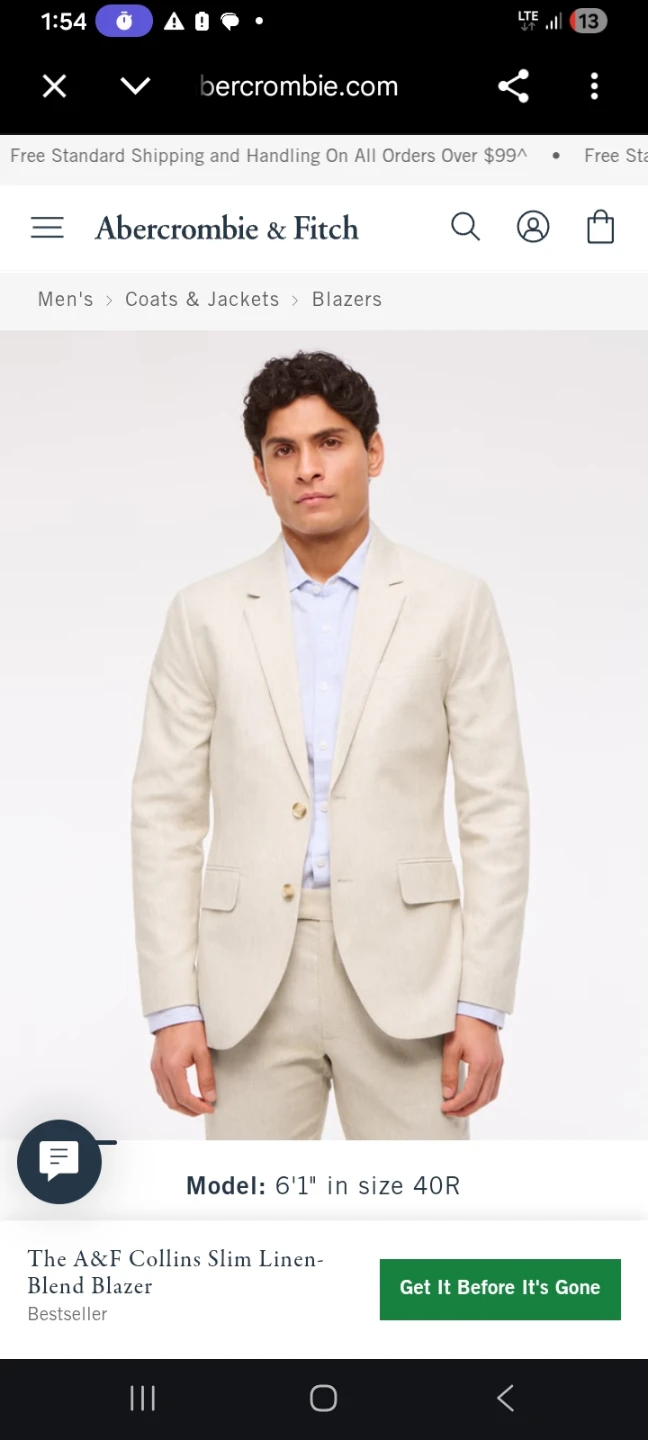 Abercrombie & Fitch Linen Blend Blazer