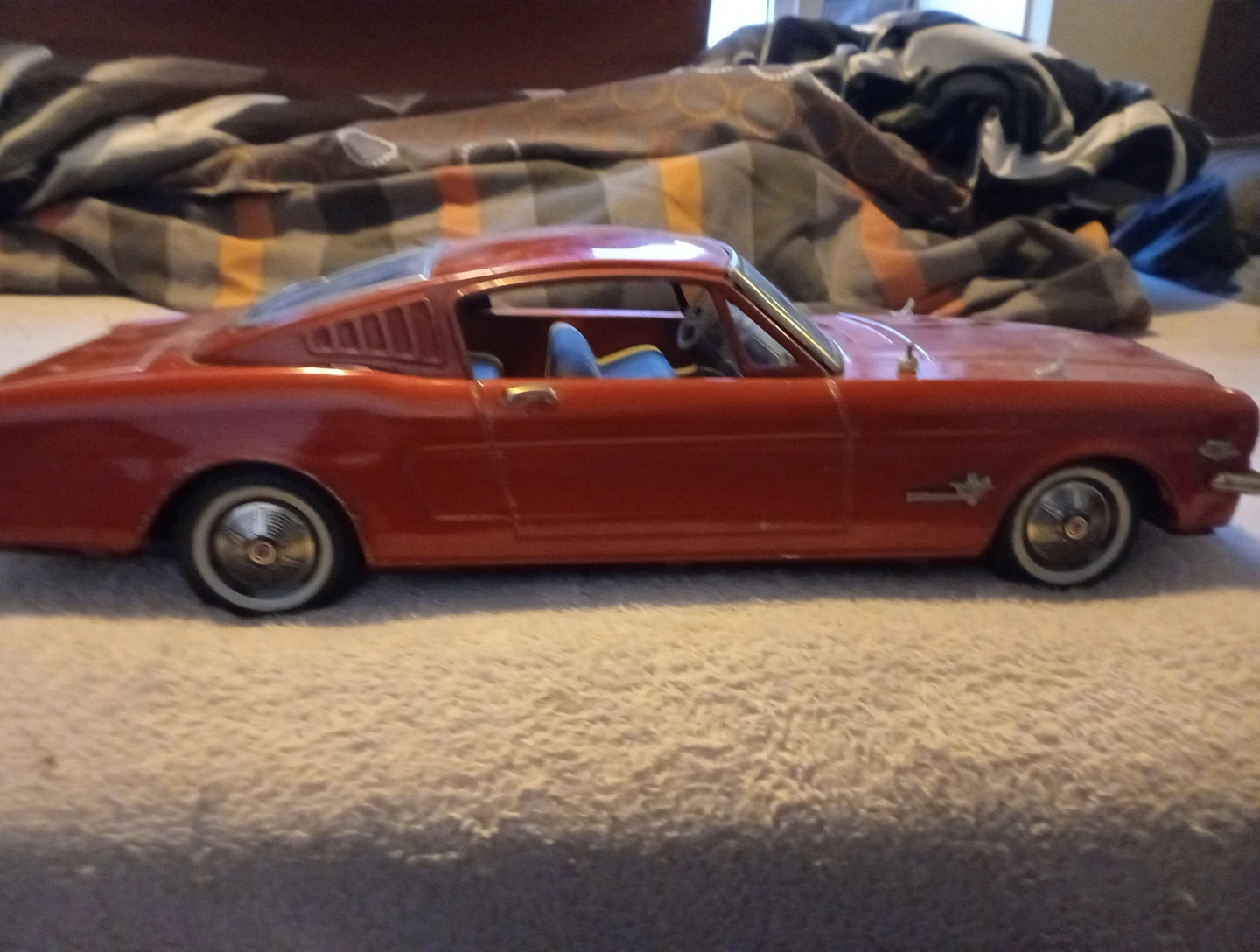 16" Japan Tin Friction 1965 Ford Mustang Fastback Car - photo 2