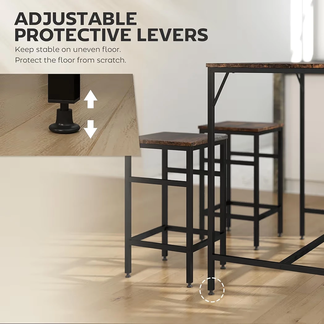Industrial Bar Table Set with 4 Stools - photo 3