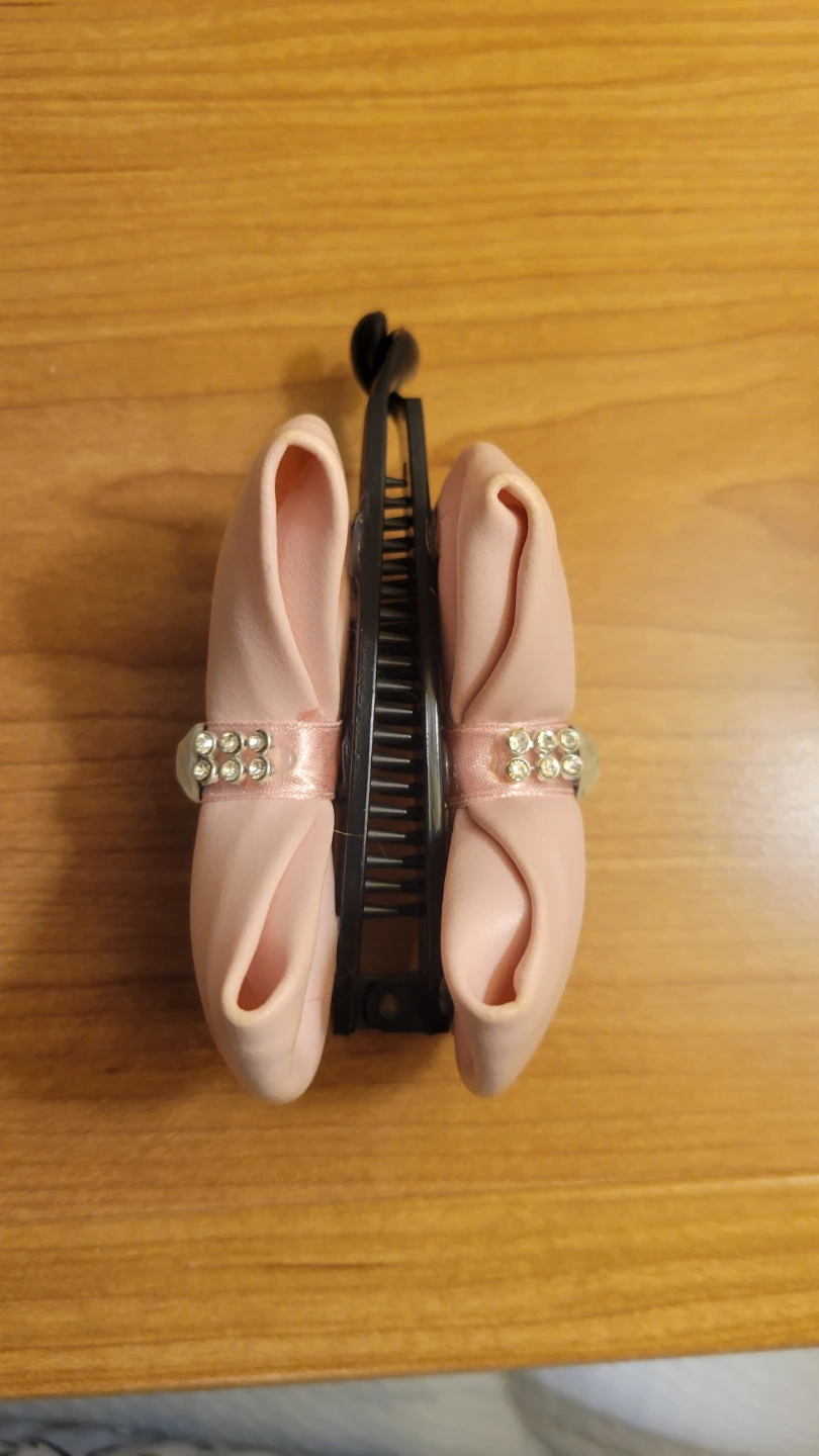 Pink Bow Banana Clip with Rhinestones - photo 2