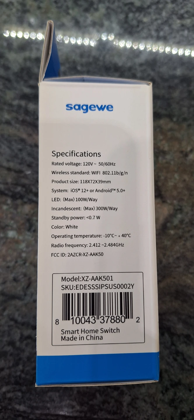 Sagewe Smart Home Switch XZ-AAK501 - photo 3