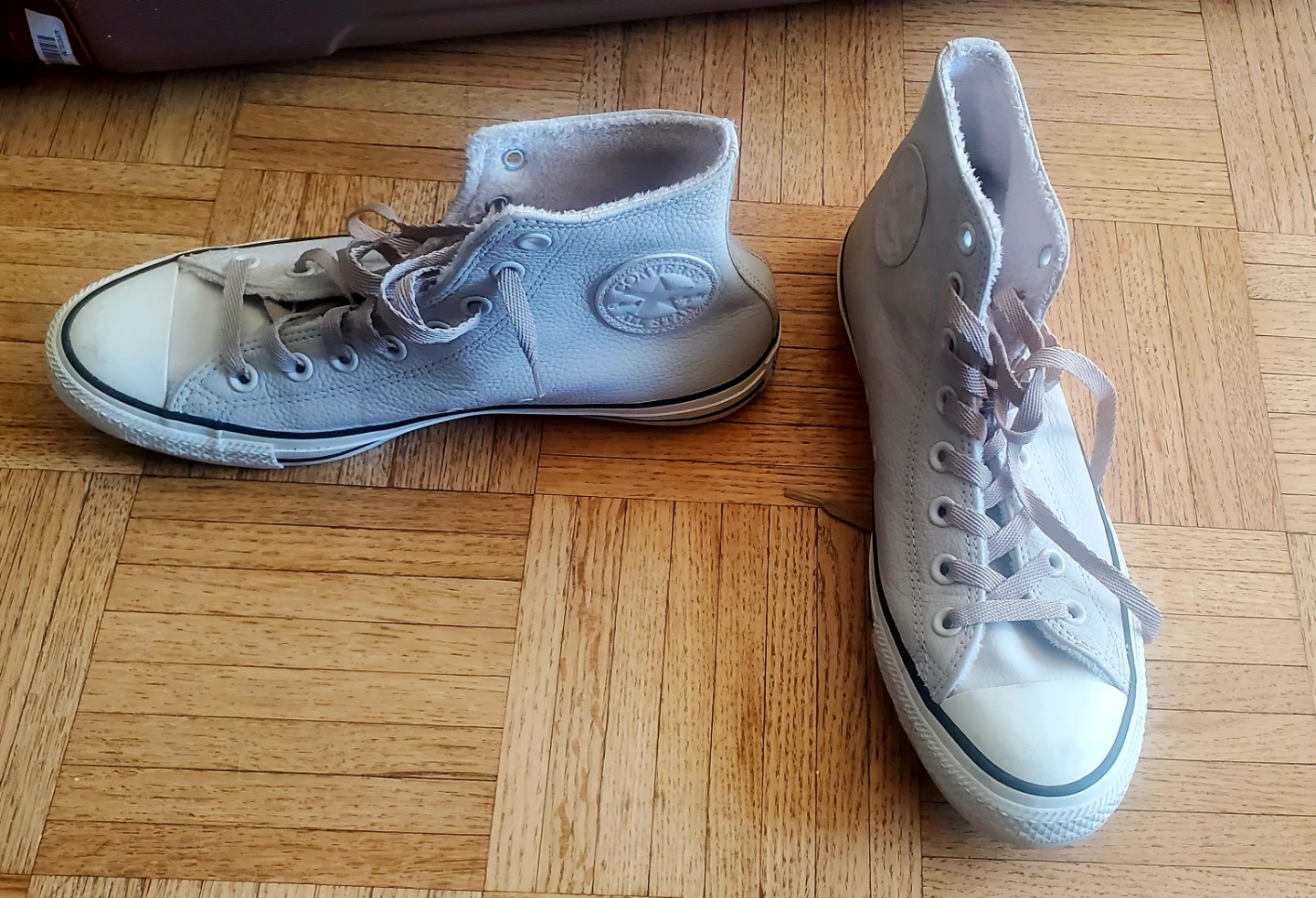 Converse High Top Sneakers - Light Grey Leather