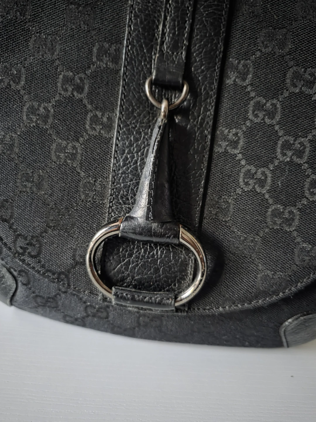 Gucci Black GG Canvas Icon Bit Vintage Shoulder Bag - photo 2