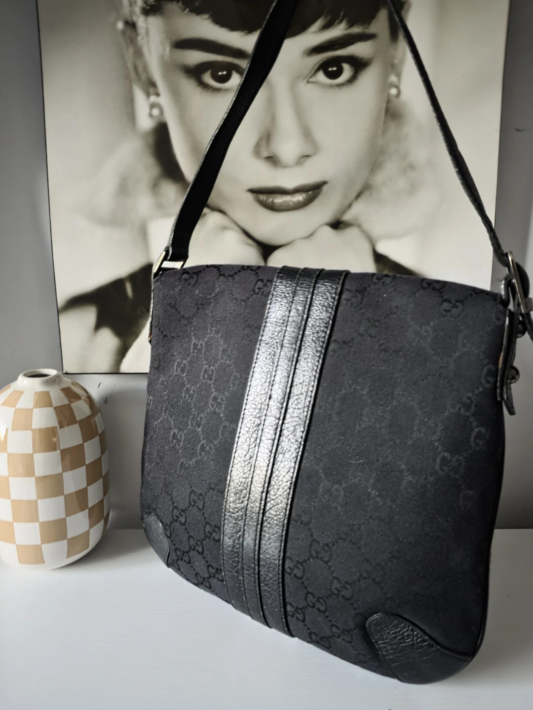 Gucci Black GG Canvas Icon Bit Vintage Shoulder Bag - photo 3