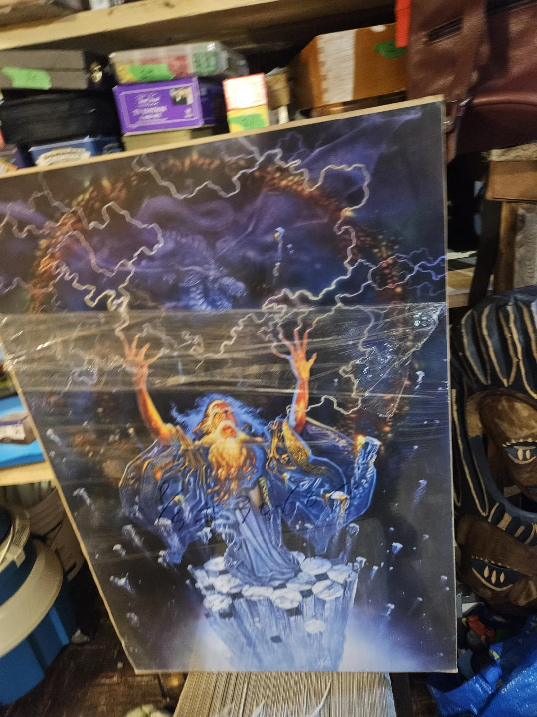 Fantasy Wizard and Dragon Art Print - photo 5