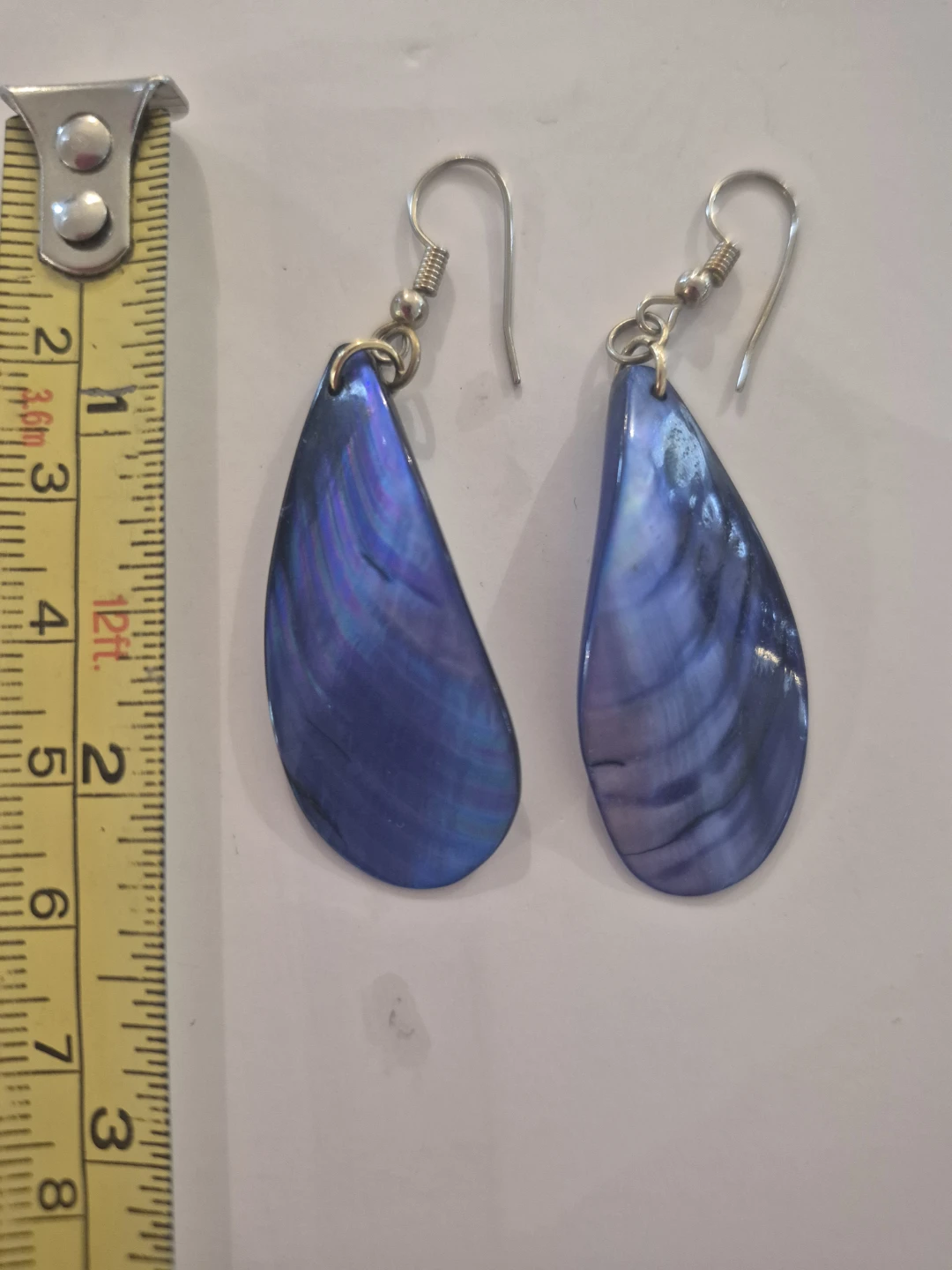 Blue Seashell Drop Earrings