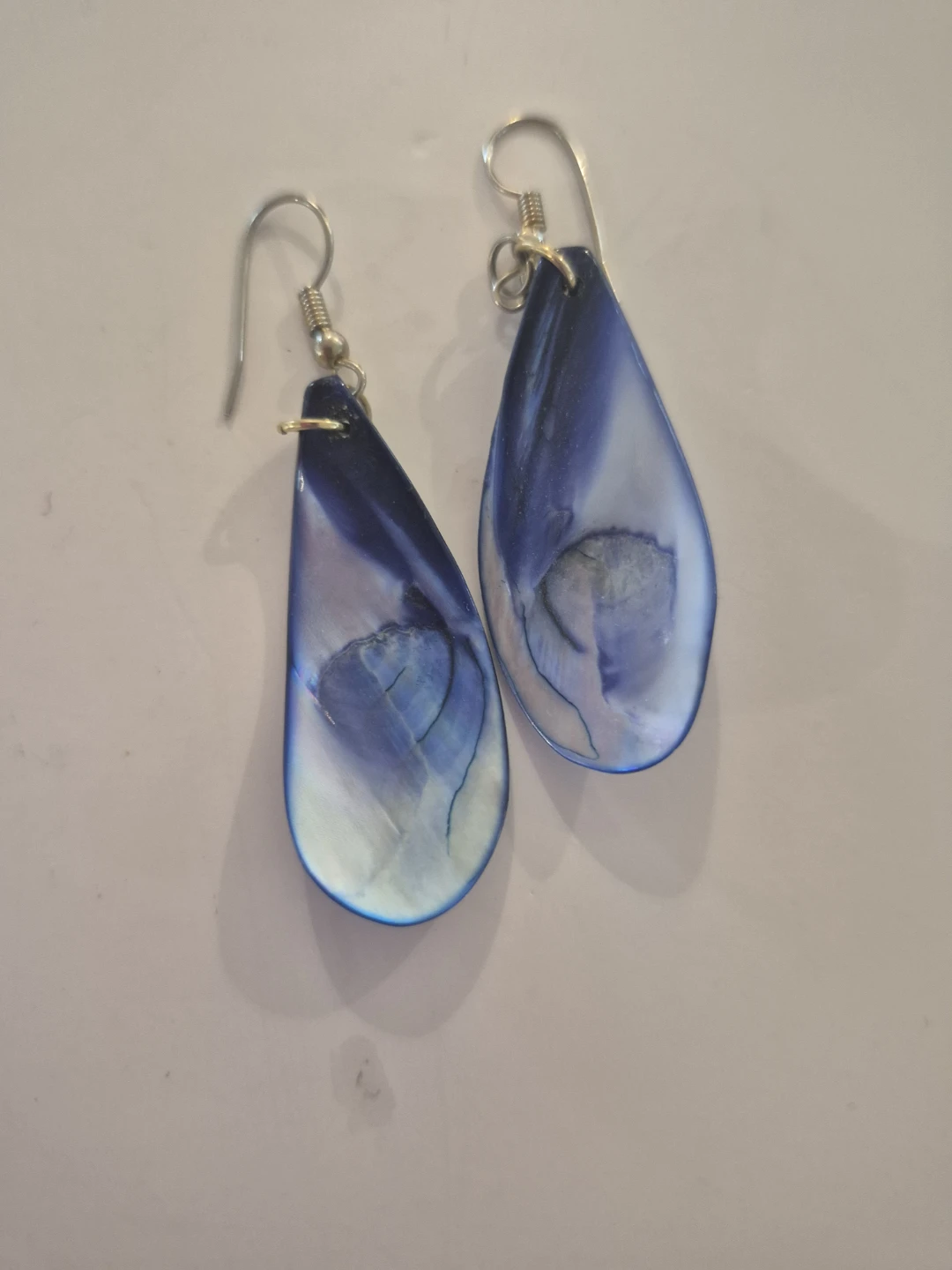 Blue Seashell Drop Earrings - photo 2