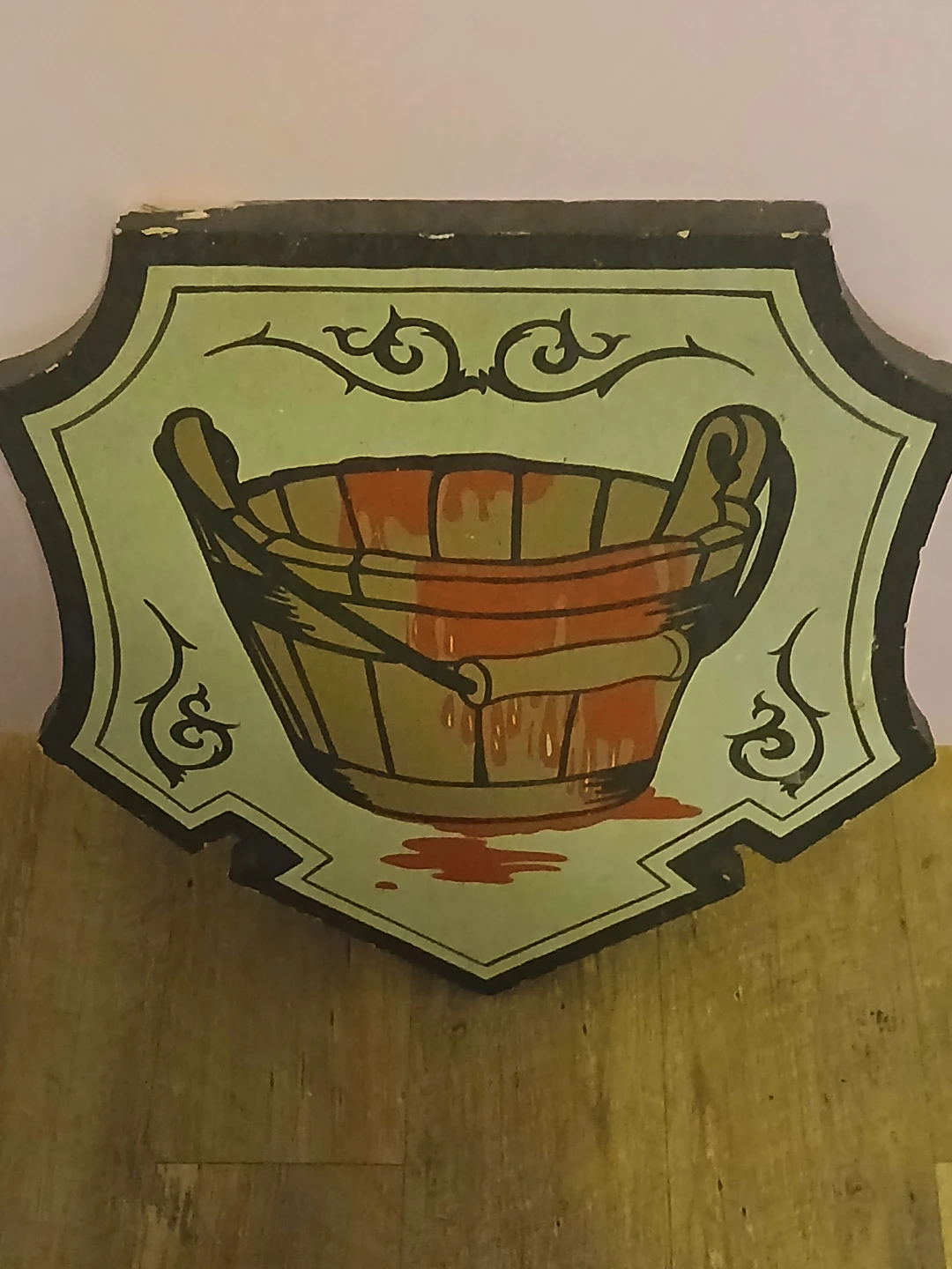 Vintage Wooden Bucket Sign