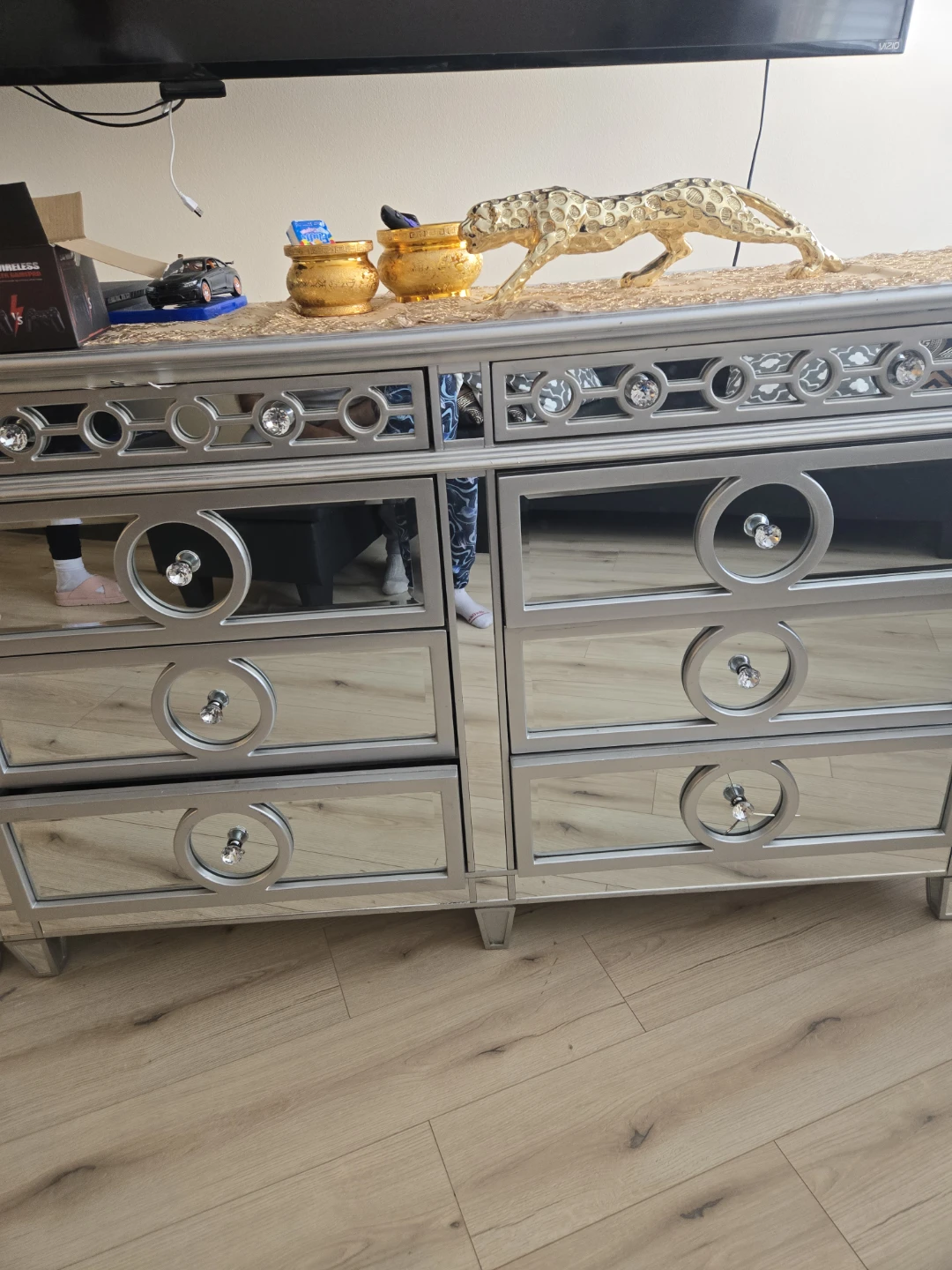 Mirrored Dresser Nightstand and chest - photo 3