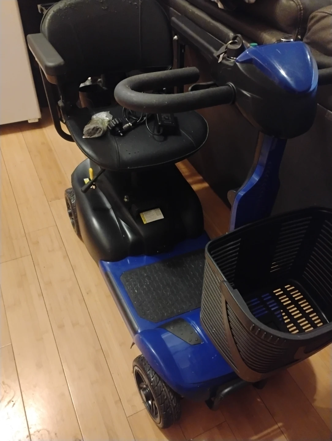 Blue Mobility Scooter with Charger and Basket - photo 4