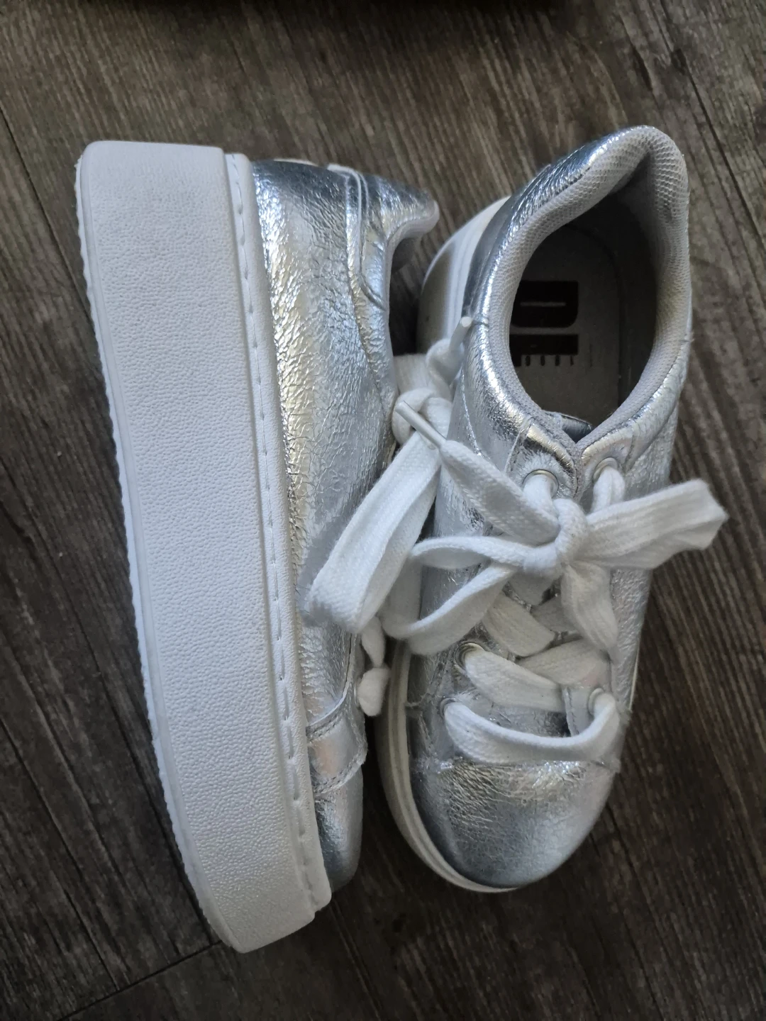 Dirty Laudry Platform Sneakers - Silver