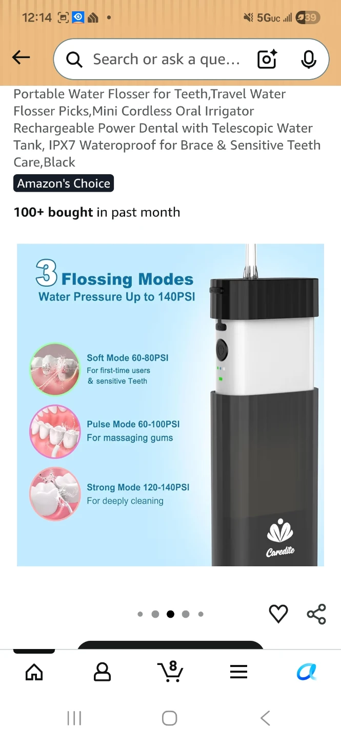 Simply Refreshing Water Flosser for Teeth - Black - photo 2