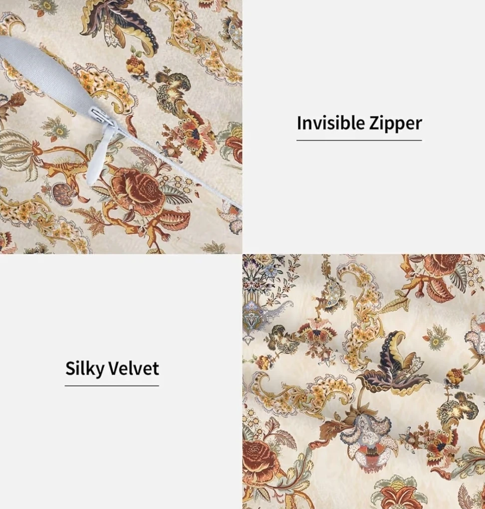 Vintage Floral Throw Pillow Covers (Set of 2) - photo 3